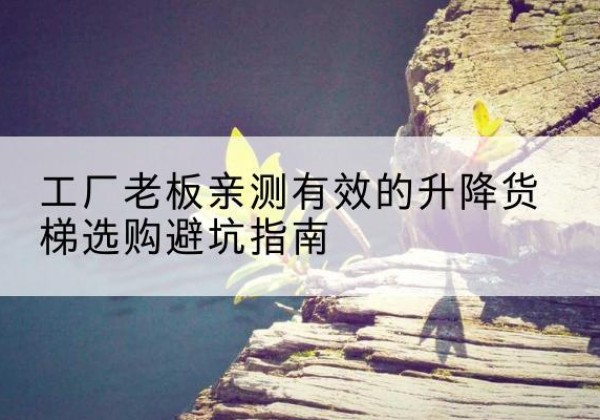台江升降货梯怎么选-工厂老板亲测有效的升降货梯选购避坑指南